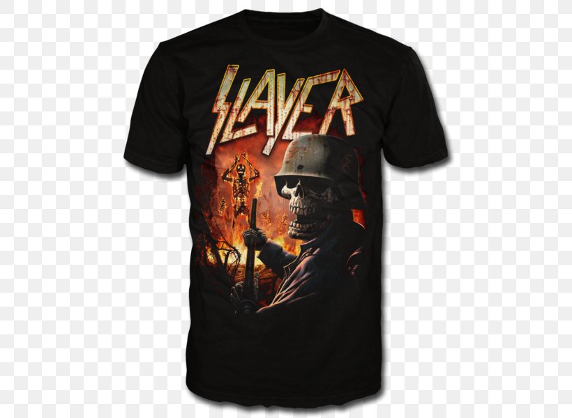T-shirt Slayer Heavy Metal Reign In Blood Clothing, PNG, 600x600px, Watercolor, Cartoon, Flower, Frame, Heart Download Free