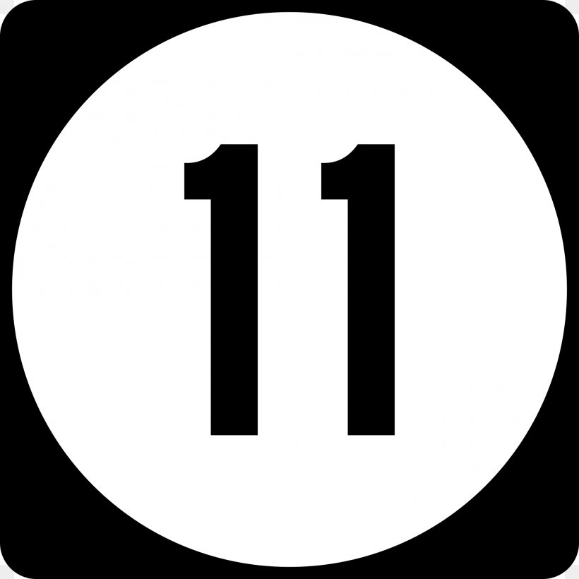 U.S. Route 11 Number Highway Road U.S. Route 66, PNG, 2000x2000px, Us Route 11, Area, Black And White, Brand, Highway Download Free