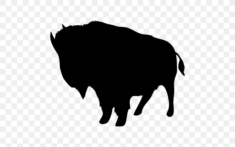 Clip Art Water Buffalo Silhouette American Bison Png 512x512px