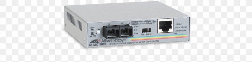 Allied Telesis AT MC116XL Fiber Media Converter Optical Fiber Computer Network, PNG, 1200x298px, Fiber Media Converter, Allied Telesis, Bandwidth, Computer Network, Data Transfer Rate Download Free