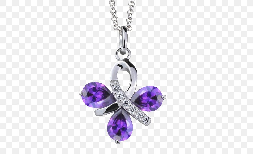 Amethyst Purple Four-leaf Clover, PNG, 500x500px, Amethyst, Body Jewelry, Clover, Crystal, Designer Download Free