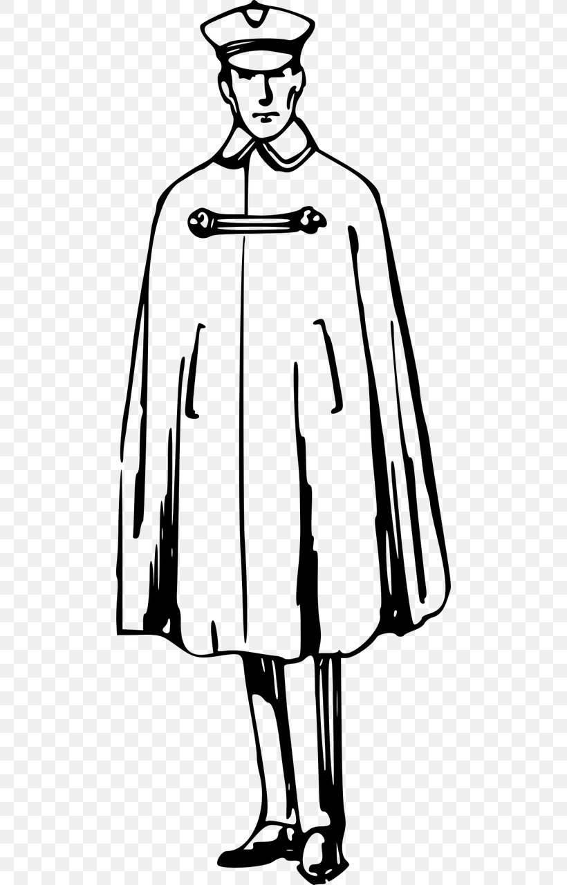 Clip Art Clothing Robe T-shirt Costume, PNG, 640x1280px, Clothing, Blackandwhite, Cape, Cape Dress, Coat Download Free