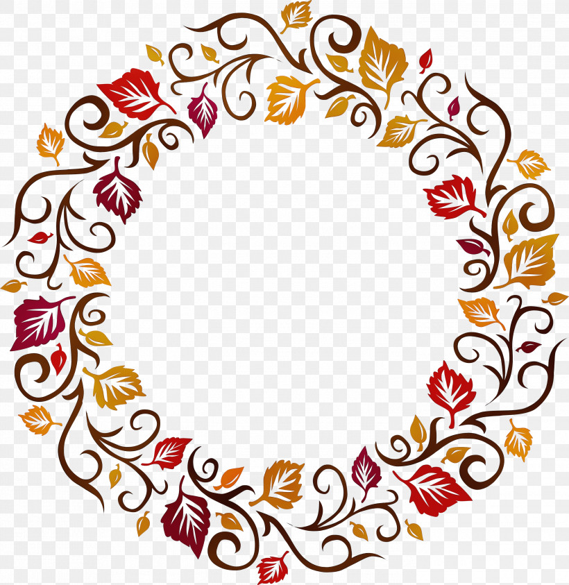 Floral Design, PNG, 2794x2874px, Autumn Frame, Circle, Floral Design, Leaf, Nature Frame Download Free