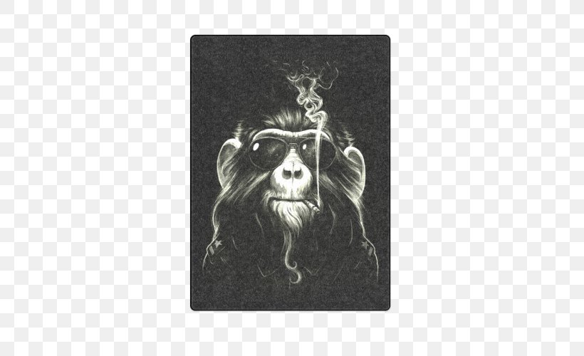 T-shirt Monkey Distro Chimpanzee Animal Print, PNG, 500x500px, Tshirt, Animal, Animal Print, Black, Black And White Download Free