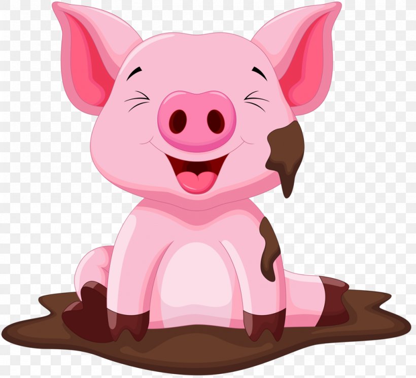 Domestic Pig Vector Graphics Illustration Cartoon, PNG, 1024x931px, Pig, Cartoon, Cuteness, Domestic Pig, Drawing Download Free