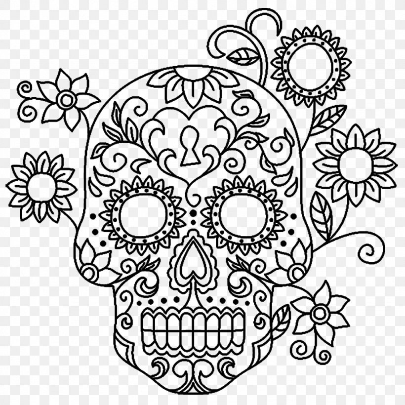 Floral Design Visual Arts Monochrome Pattern, PNG, 1024x1024px, Floral Design, Art, Black And White, Bone, Drawing Download Free