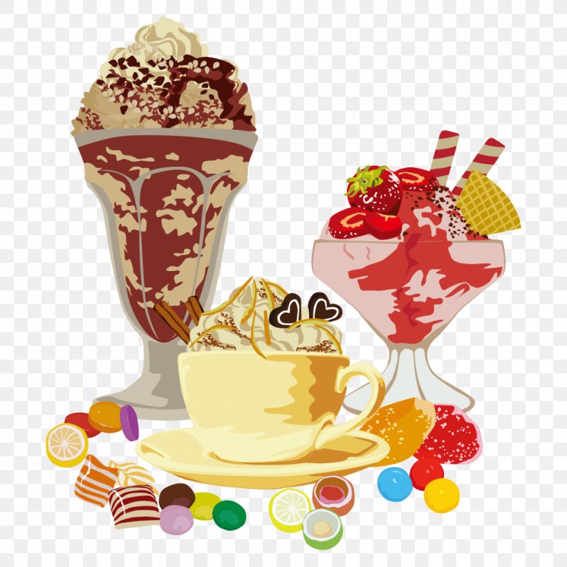 Ice Cream Dessert Cartoon, PNG, 1000x1000px, Ice Cream, Animation, Candy, Cartoon, Cream Download Free