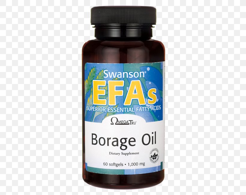 Dietary Supplement Borage Seed Oil Gamma-Linolenic Acid Swanson Health Products, PNG, 650x650px, Dietary Supplement, Blackcurrant Seed Oil, Borage, Borage Seed Oil, Coconut Oil Download Free
