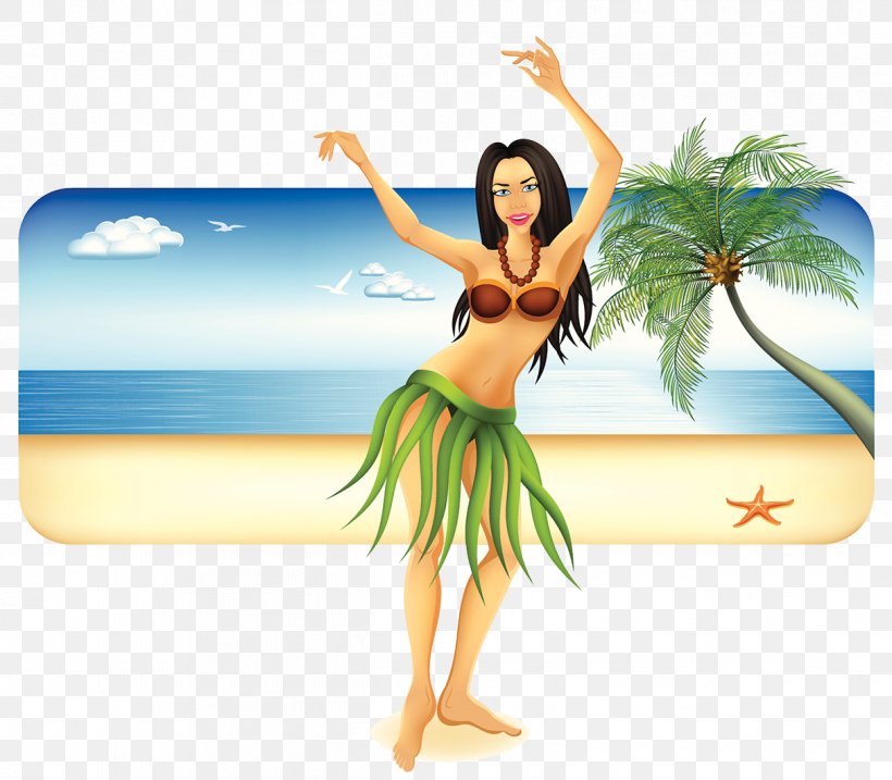 Hawaii Hula Dance Illustration, PNG, 1214x1062px, Watercolor, Cartoon, Flower, Frame, Heart Download Free