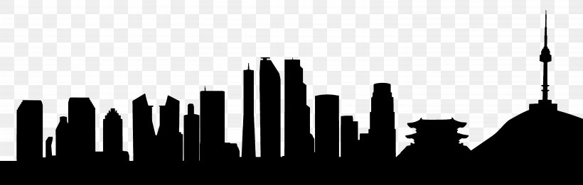 Seoul Skyline Royalty-free, PNG, 5906x1880px, Seoul, Art, Black And White, City, Korea Download Free