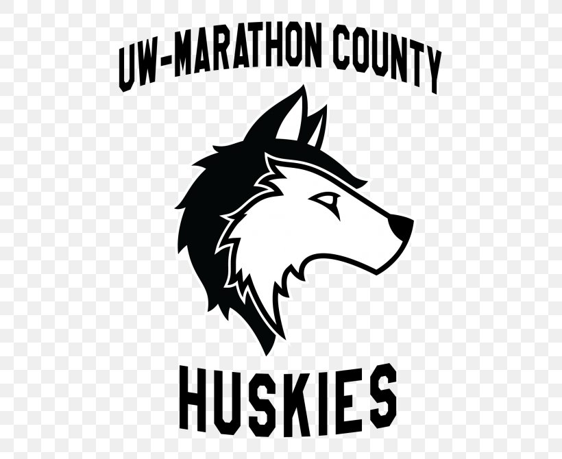 University Of Wisconsin–Marathon County Logo Siberian Husky Gray Wolf, PNG, 569x670px, Logo, Area, Artwork, Black, Black And White Download Free