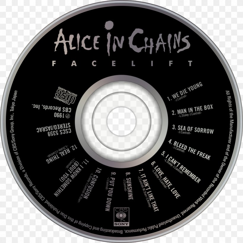 Facelift Tour Compact Disc Alice In Chains Jar Of Flies, PNG, 1000x1000px, Compact Disc, Album, Alice In Chains, Brand, Dirt Download Free