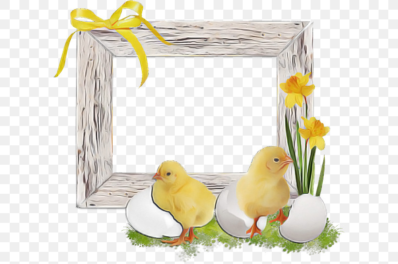 Picture Frame, PNG, 600x545px, Yellow, Atlantic Canary, Beak, Bird, Easter Download Free