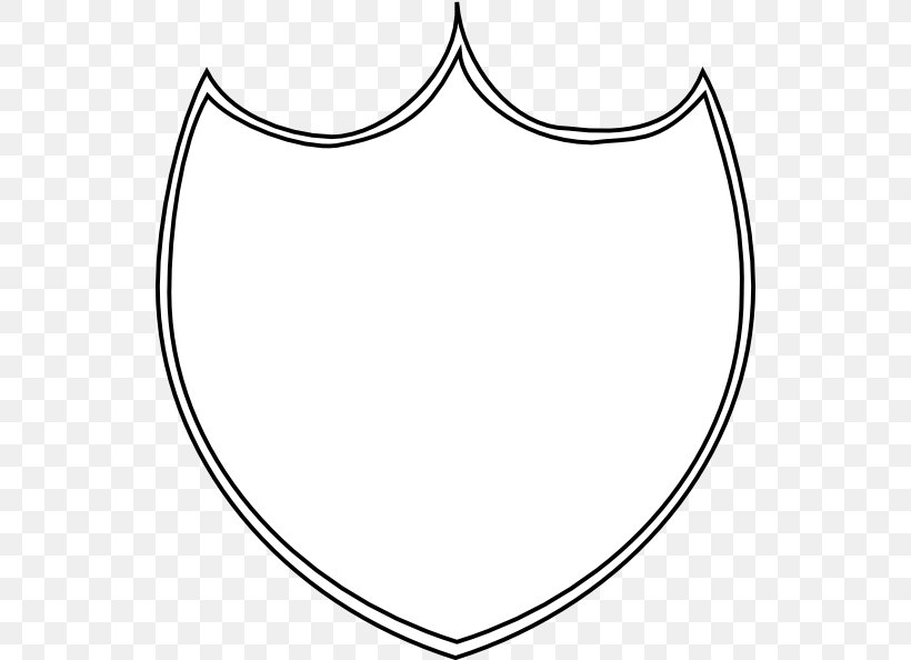 Shield Outline Clip Art, PNG, 540x594px, Shield, Area, Badge, Black And White, Body Jewelry Download Free