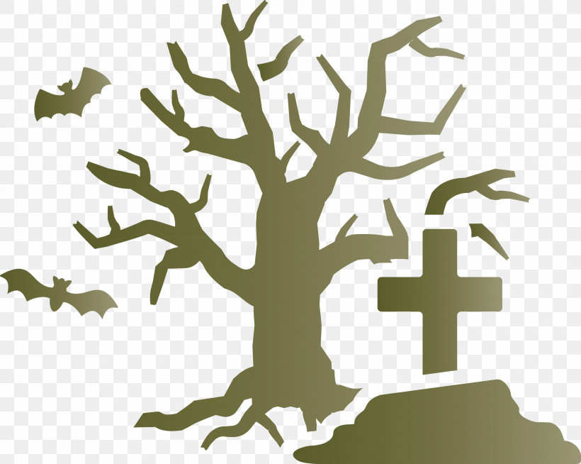 Halloween, PNG, 2999x2392px, Halloween, Branch, Crooked Tree Productions, Plants, Snag Download Free