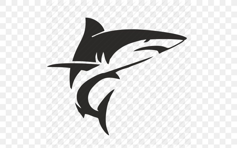 Shark Iconfinder, PNG, 512x512px, Shark, Aquatic Animal, Black, Black And White, Dolphin Download Free
