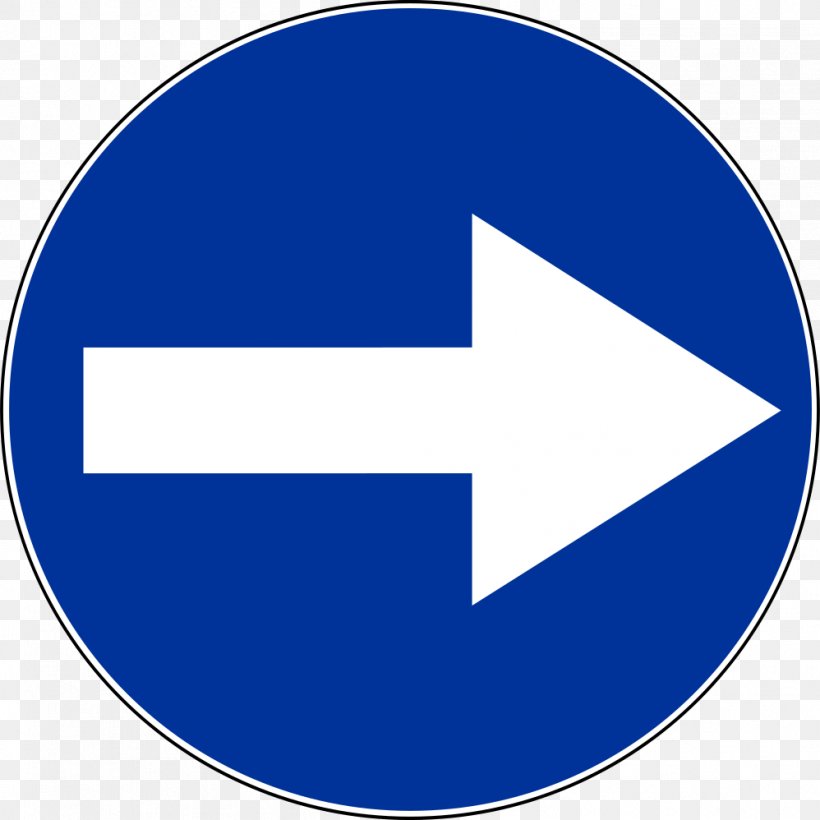 Traffic Sign Arrow Mandatory Sign, PNG, 998x998px, Traffic Sign, Advertising, Area, Blue, Brand Download Free