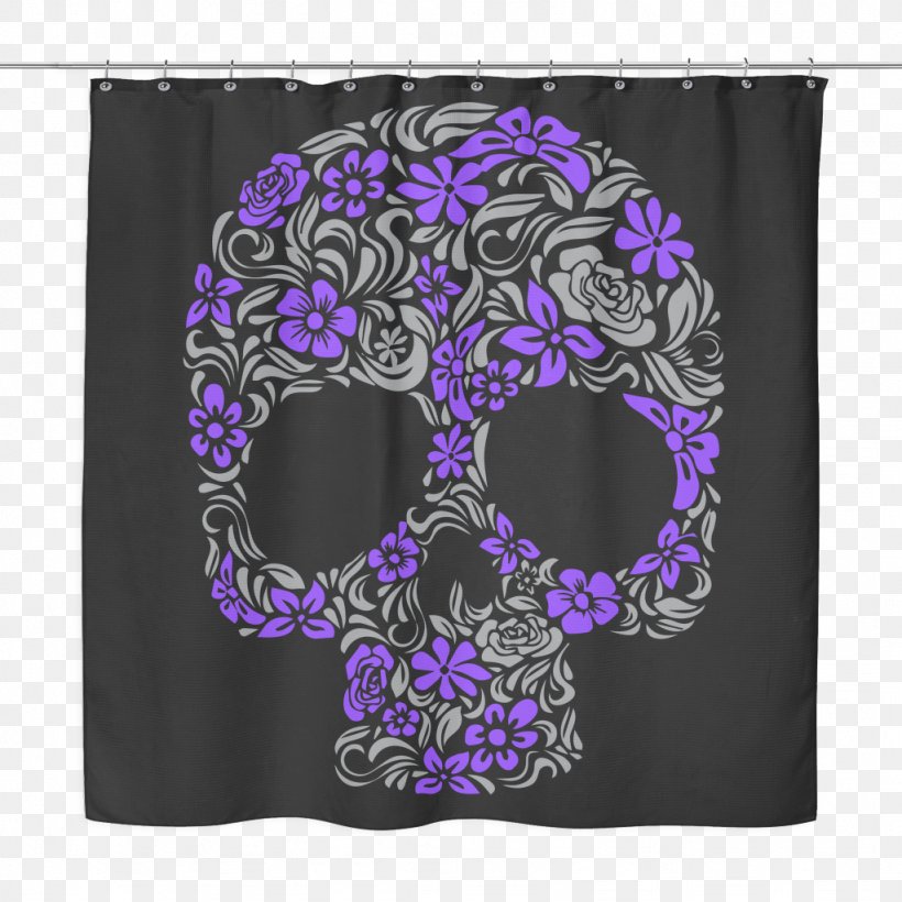 Calavera Skull Douchegordijn Curtain Bathroom, PNG, 1024x1024px, Calavera, Aqua, Art, Bathroom, Bone Download Free