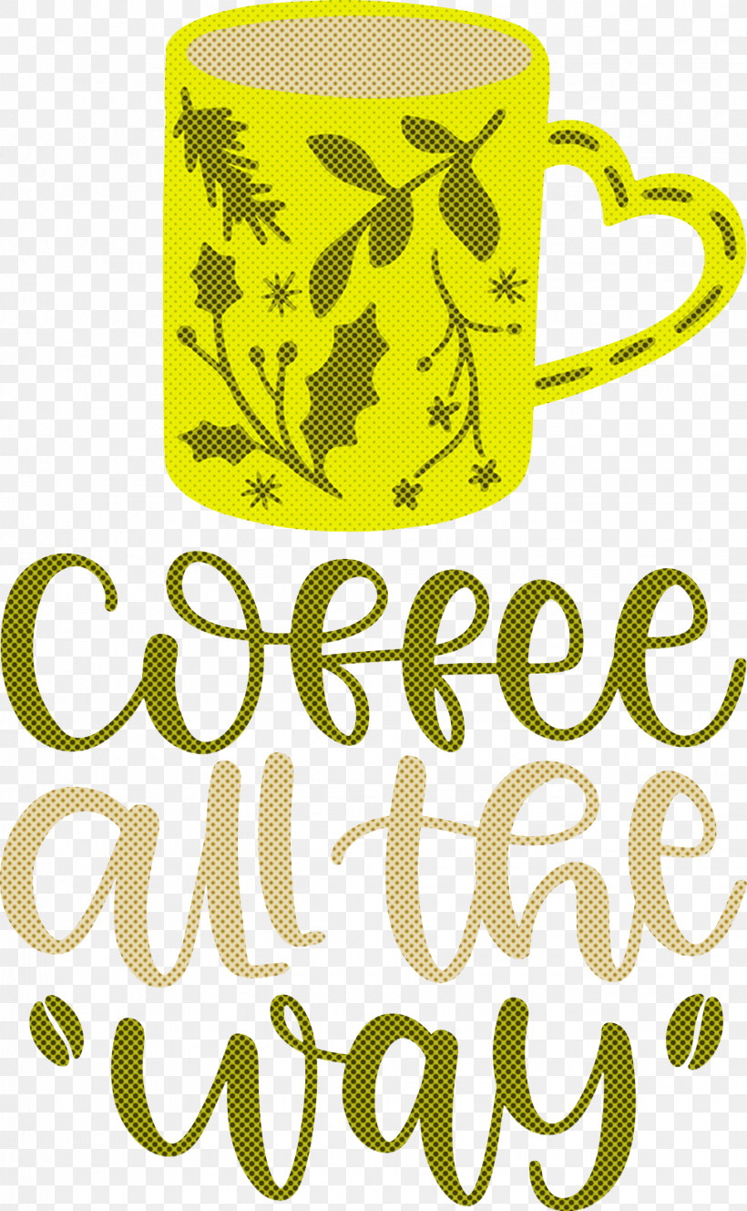 Coffee All The Way Coffee, PNG, 1850x2998px, Coffee, Calligraphy, Fruit, Leaf, Line Download Free