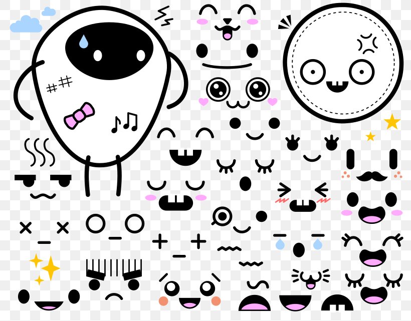 Drawing Face Cuteness Clip Art, PNG, 800x641px, Drawing, Area, Art, Black And White, Cartoon Download Free