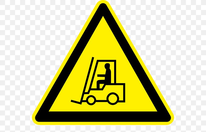 Warning Sign Hazard Symbol Forklift Clip Art, PNG, 566x526px, Warning Sign, Area, Brand, Forklift, Hazard Download Free