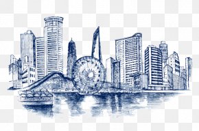 Vector City Buildings - Building Drawing Architecture Sketch PNG