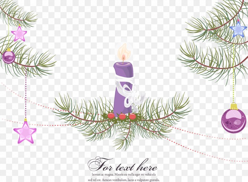 Christmas Poster Illustration, PNG, 1831x1341px, Christmas, Candle, Cartoon, Christmas Decoration, Christmas Ornament Download Free