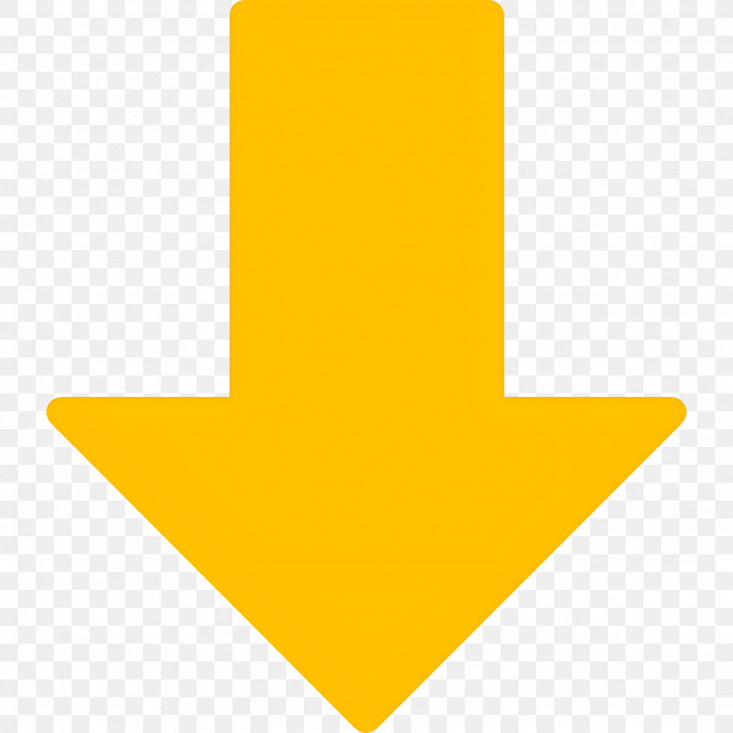 Down Arrow - Yellow Arrow Icon In Downward Direction PNG
