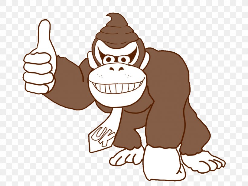 Gorilla Niconico Donkey Kong Clip Art, PNG, 1024x768px, Gorilla, Art, Canidae, Carnivoran, Cartoon Download Free