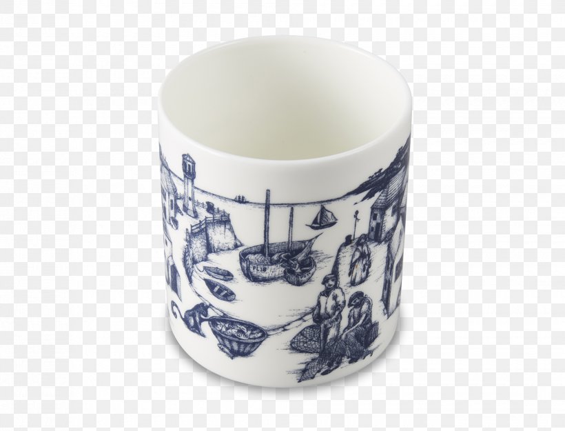 Cadgwith Soy Candle Mug Coffee Cup Ceramic, PNG, 1960x1494px, Cadgwith, Blue And White Porcelain, Blue And White Pottery, Candle, Ceramic Download Free