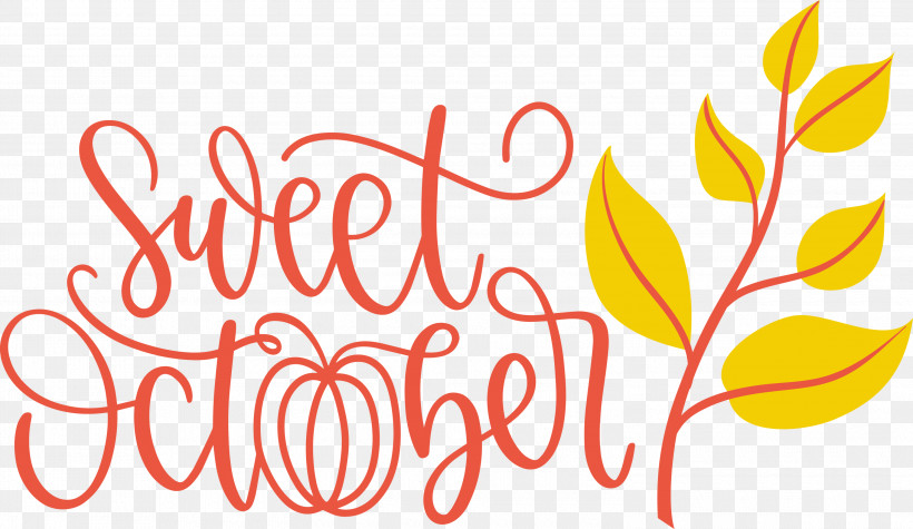 Sweet October October Fall, PNG, 3000x1741px, October, Autumn, Drawing, Fall, Floral Design Download Free