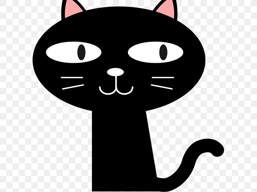 Cat Clip Art Drawing Cartoon Kitten, PNG, 611x611px, Cat, Art, Black, Black And White, Black Cat Download Free