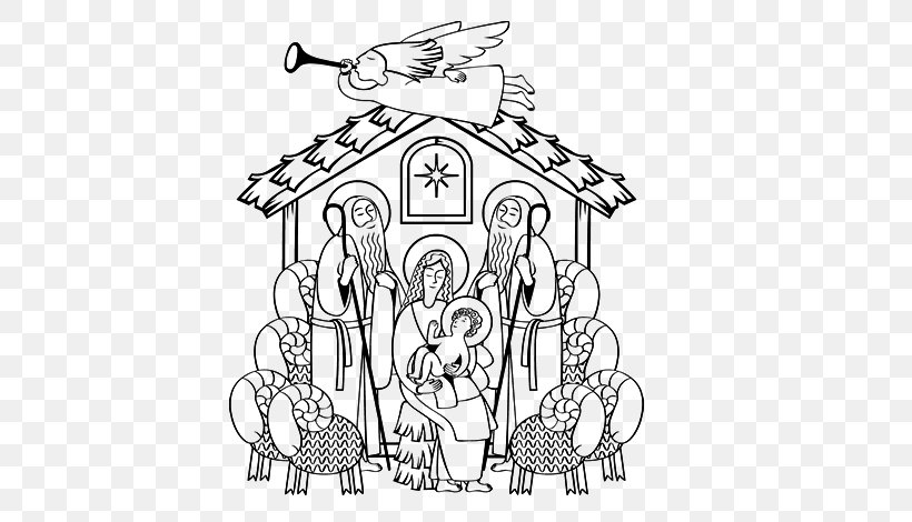 Drawing Coloring Book Child Historical Jesus Nativity Scene, PNG, 600x470px, Drawing, Area, Art, Artwork, Birth Download Free