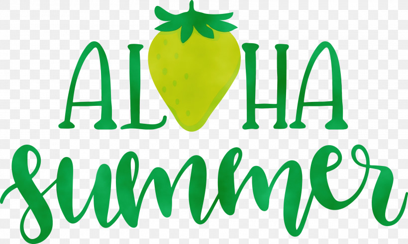 Logo Green Line Meter Fruit, PNG, 3000x1798px, Aloha Summer, Fruit, Geometry, Green, Line Download Free