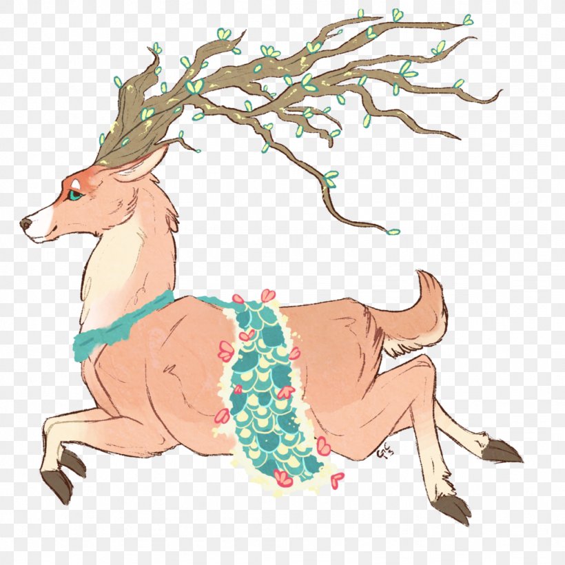 Reindeer Horse Illustration Clip Art, PNG, 1024x1024px, Reindeer, Antler, Art, Character, Deer Download Free
