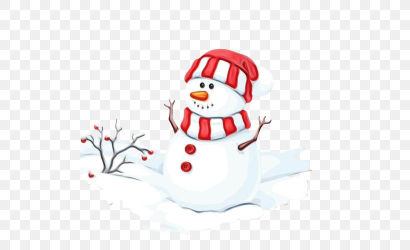 Snowman, PNG, 500x500px, Watercolor, Christmas, Paint, Snow, Snowman Download Free