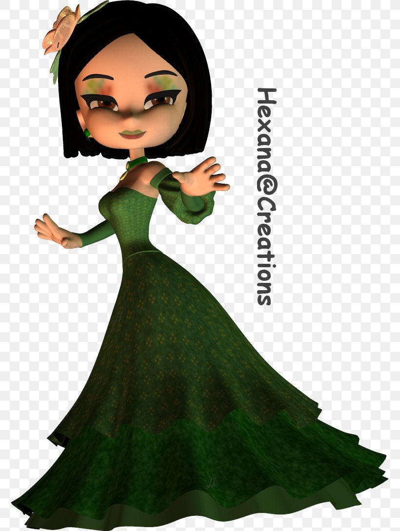 Green Gown Black Hair, PNG, 775x1087px, Watercolor, Cartoon, Flower, Frame, Heart Download Free