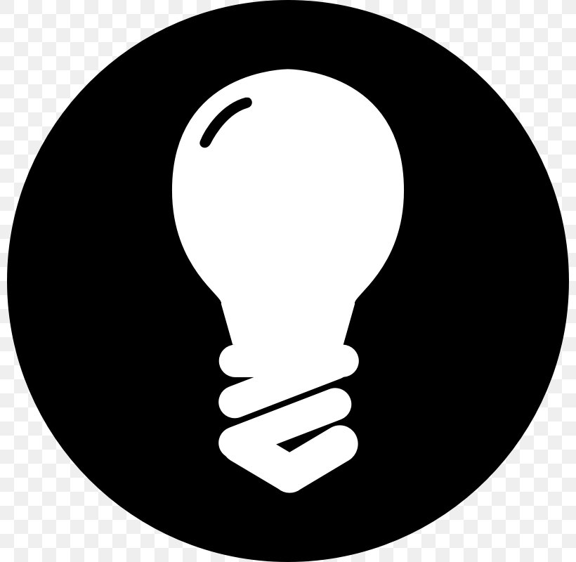 Incandescent Light Bulb Lamp Clip Art, PNG, 800x800px, Light, Black And White, Compact Fluorescent Lamp, Electric Light, Energy Saving Lamp Download Free