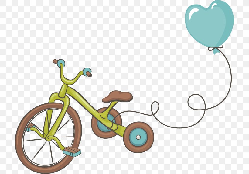 Cartoon Bike Balloon Material Free To Pull, PNG, 721x572px, Drawing, Balloon, Bicycle, Bicycle Accessory, Bicycle Frame Download Free