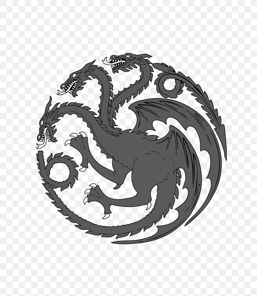 Daenerys Targaryen House Targaryen House Baratheon Robert Baratheon Decal, PNG, 709x945px, Daenerys Targaryen, Black And White, Decal, Dragon, Fictional Character Download Free