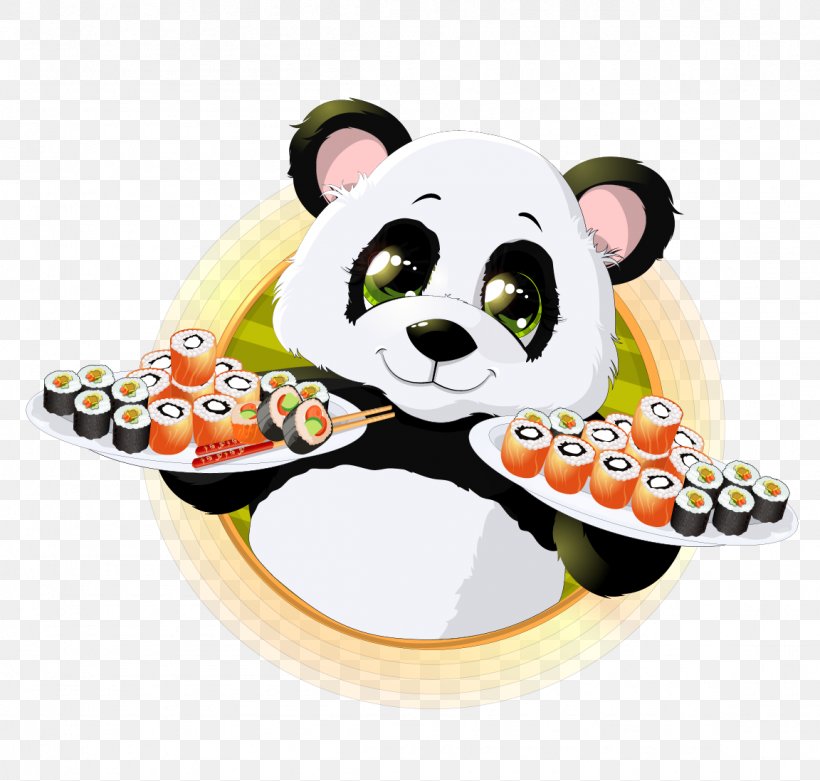 Sushi Giant Panda Red Panda Japanese Cuisine, PNG, 1152x1098px, Sushi, Avocado, Bear, Drawing, Egg Download Free