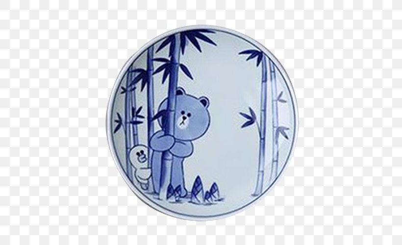 Hasami Bear Plate Giant Panda LINE, PNG, 500x500px, Hasami, Bear, Blue, Blue And White Porcelain, Blue And White Pottery Download Free