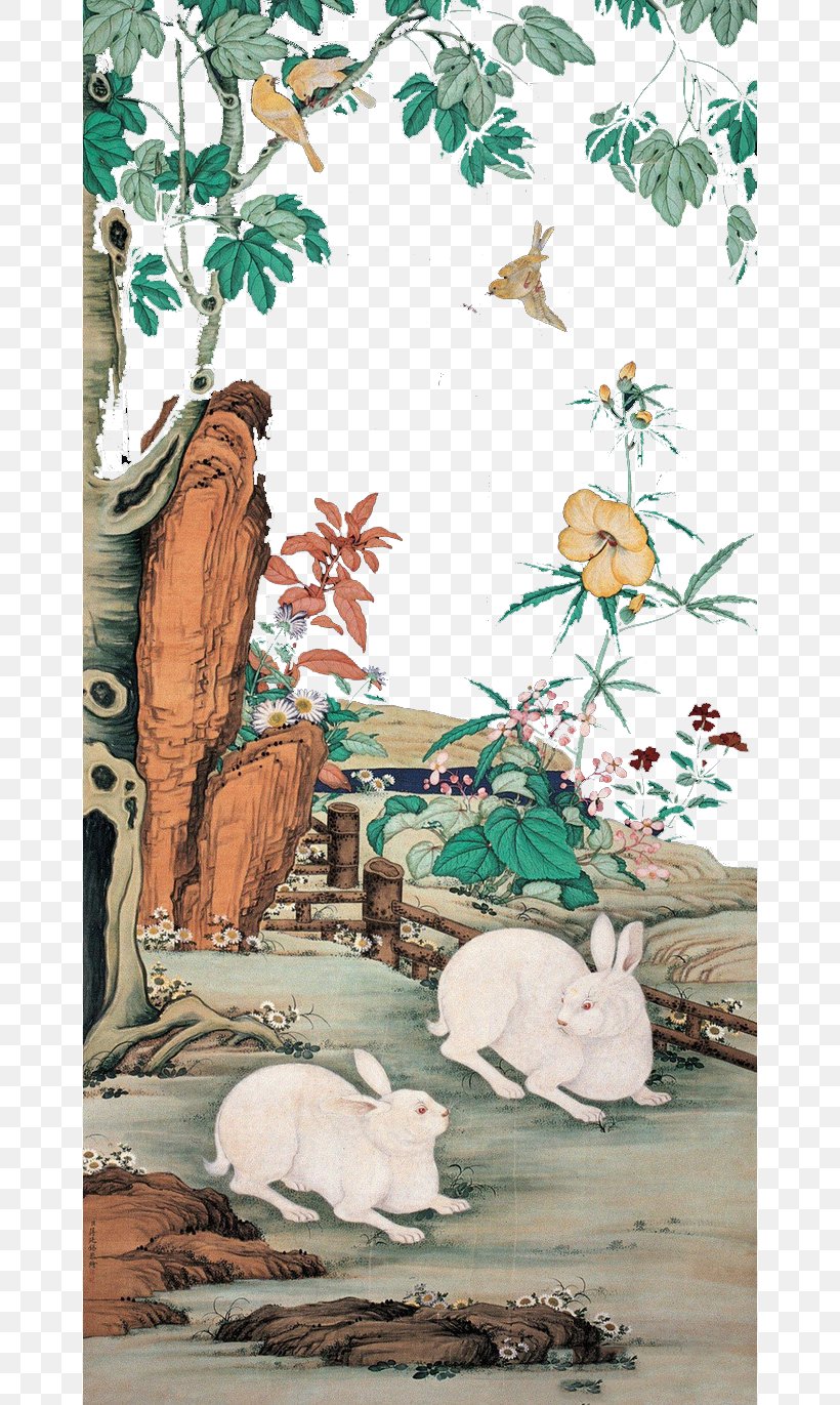 Qing Dynasty Gongbi Bird-and-flower Painting Illustration, PNG, 658x1371px, Qing Dynasty, Art, Birdandflower Painting, Branch, Chinese Painting Download Free