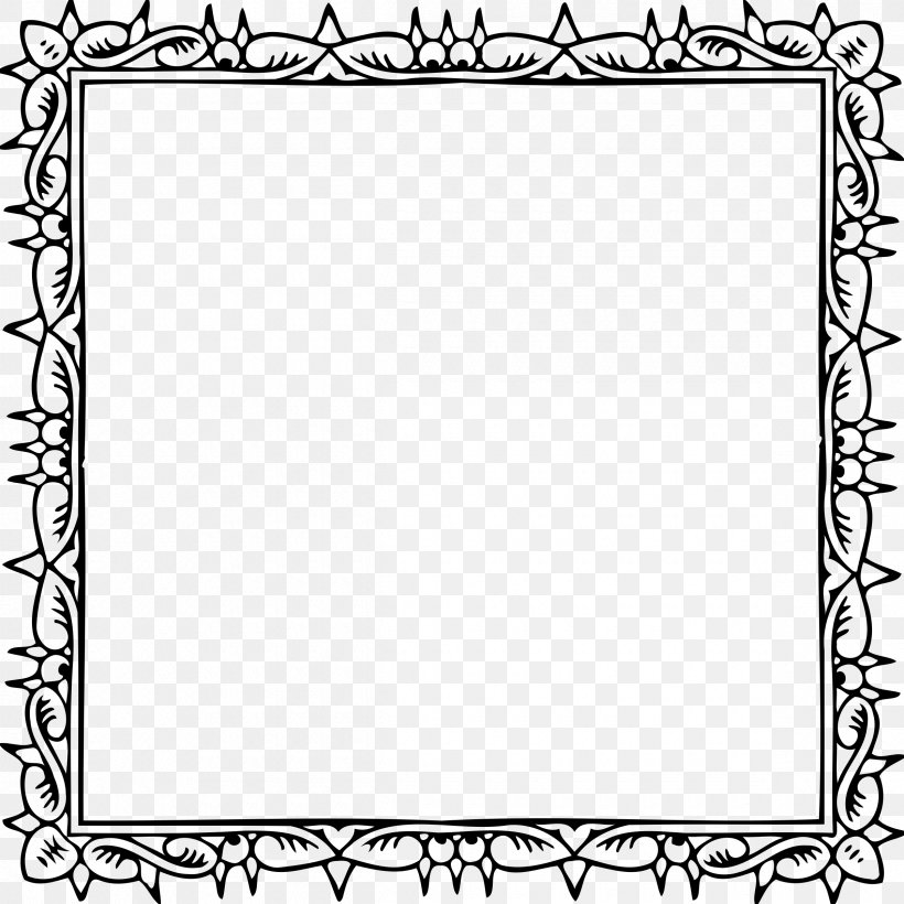 Coloring Book Border Clip Art, PNG, 2400x2400px, Coloring Book, Area, Art, Black, Black And White Download Free