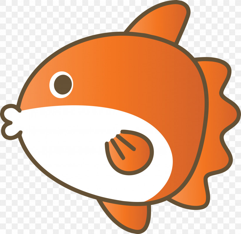 Orange, PNG, 3000x2915px, Baby Sunfish, Cartoon, Cartoon Sunfish, Fish, Orange Download Free