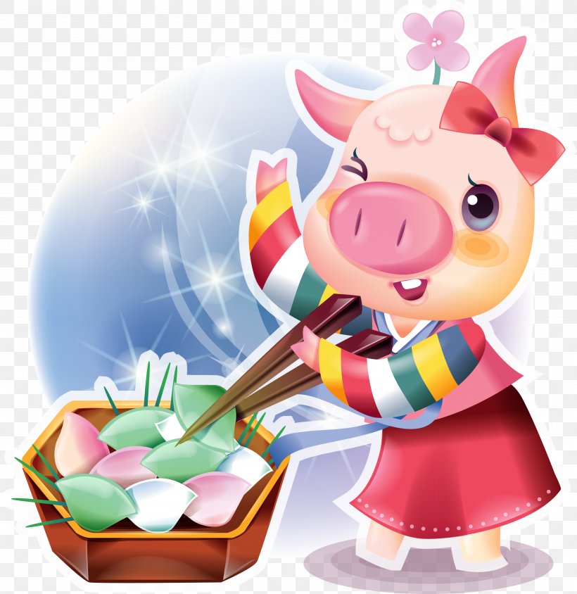 Domestic Pig, PNG, 3594x3700px, Pig, Cartoon, Designer, Domestic Pig, Figurine Download Free