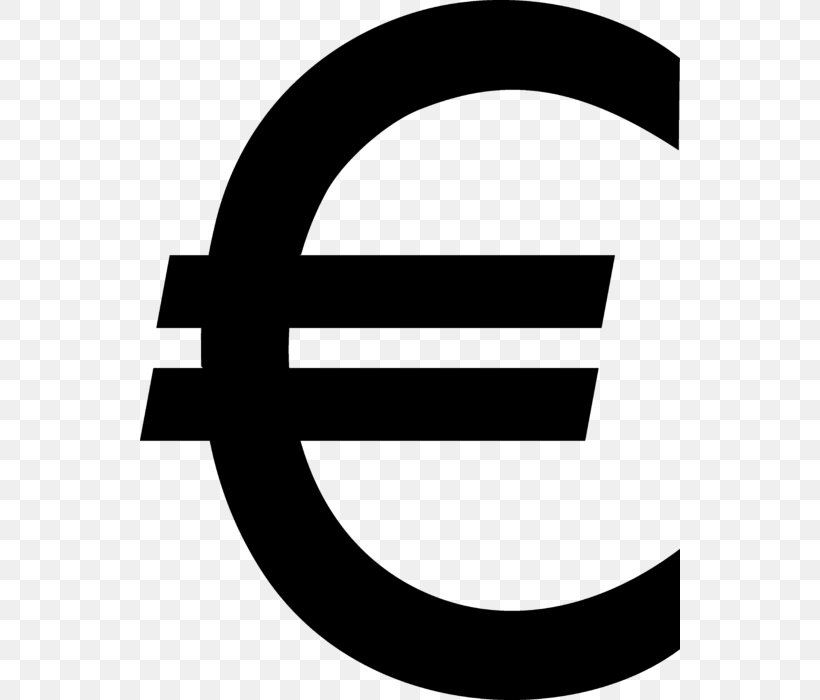 Euro Sign Currency Symbol Clip Art, PNG, 540x700px, Euro Sign, Area, At Sign, Black And White, Brand Download Free