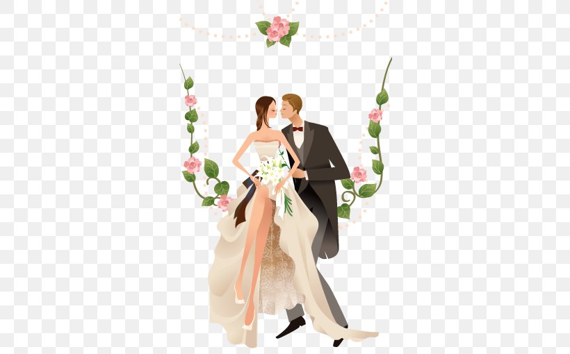 Wedding Invitation Clip Art, PNG, 510x510px, Wedding Invitation, Art, Bride, Bridegroom, Floral Design Download Free