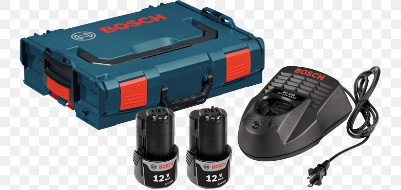 Bosch Power Tools Robert Bosch GmbH Bosch BAT414 12-Volt Max Lithium-Ion 2.0Ah High Capacity Battery Hand Tool, PNG, 740x390px, Bosch Power Tools, Auto Part, Battery Charger, Box, Electronics Accessory Download Free