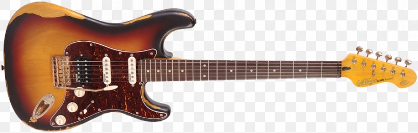 Fender Stratocaster Electric Guitar Sunburst Vintage Guitar, PNG, 900x287px, Fender Stratocaster, Acoustic Electric Guitar, Acoustic Guitar, Bass Guitar, Electric Guitar Download Free